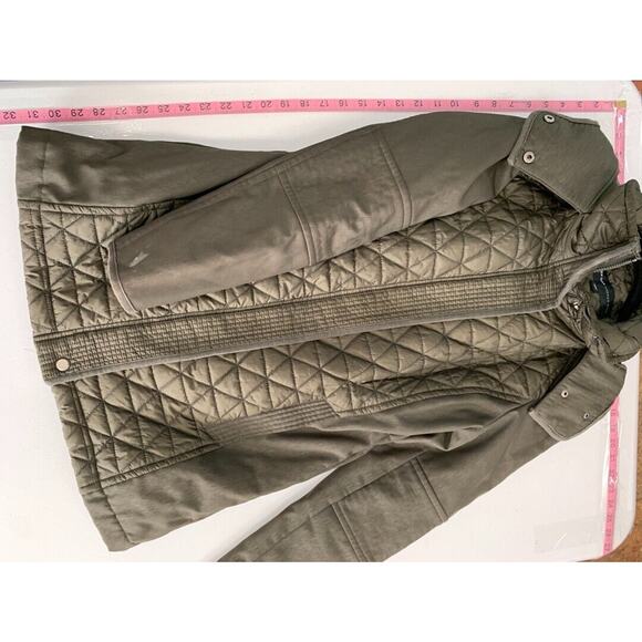 Marc New York Andrew Marc Womens Olive Green Quilted Jacket With Hood Size M - Picture 6 of 6